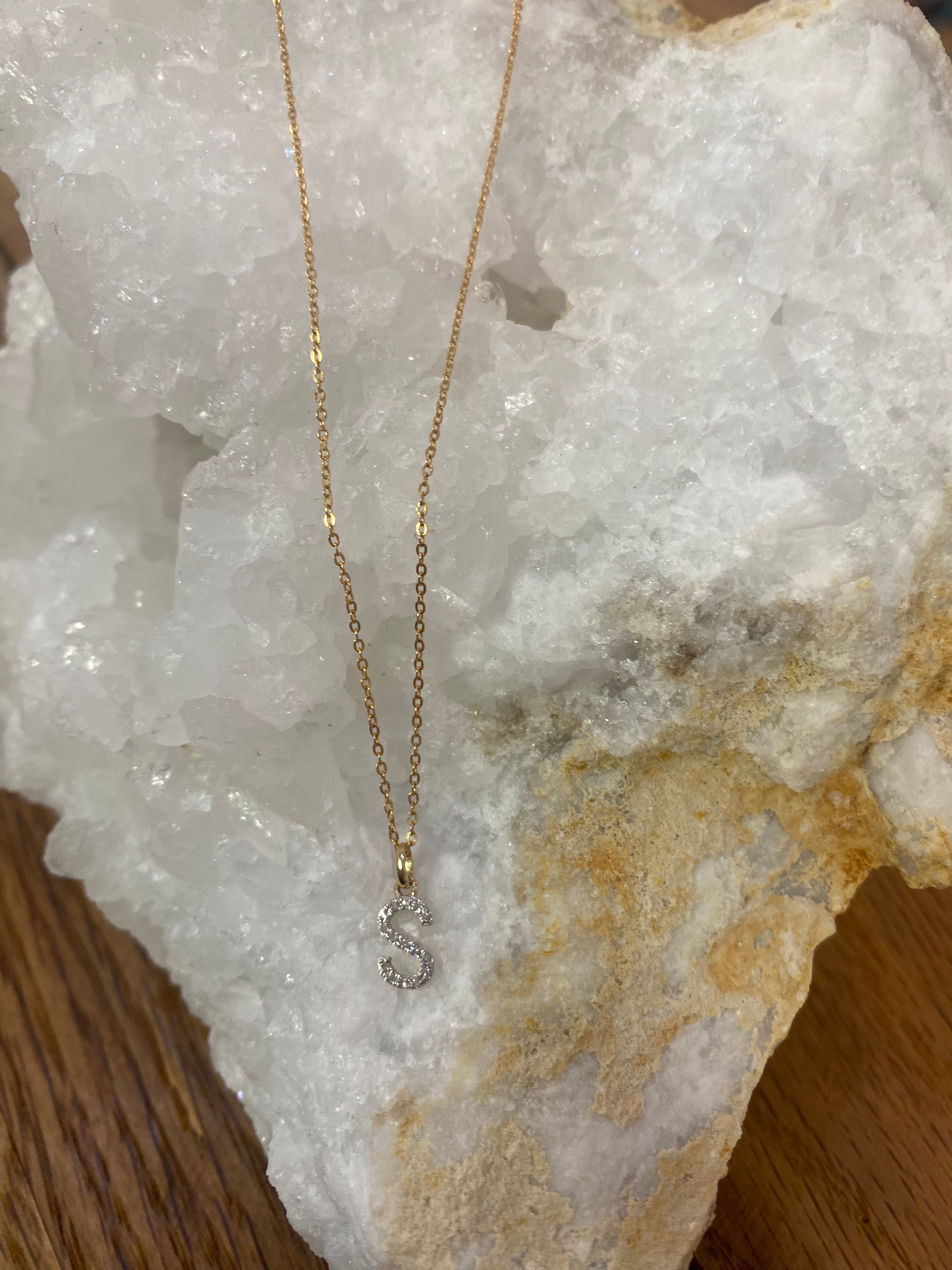 Diamond initial necklace
